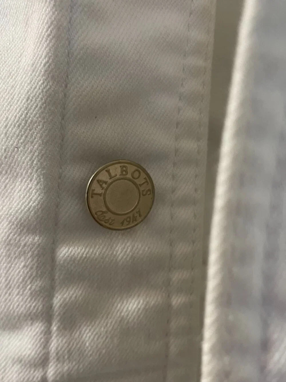 Talbots Classic Jean Jacket White Denim XS - Picture 4 of 8